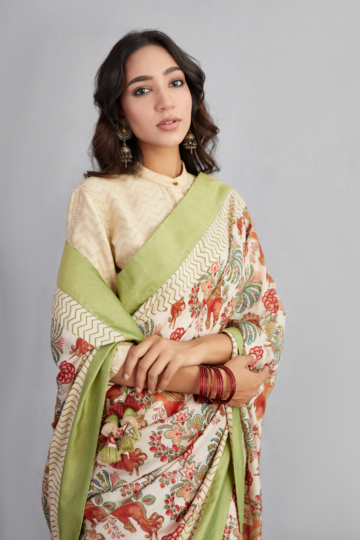 Airawata Ecru Chandani Saree