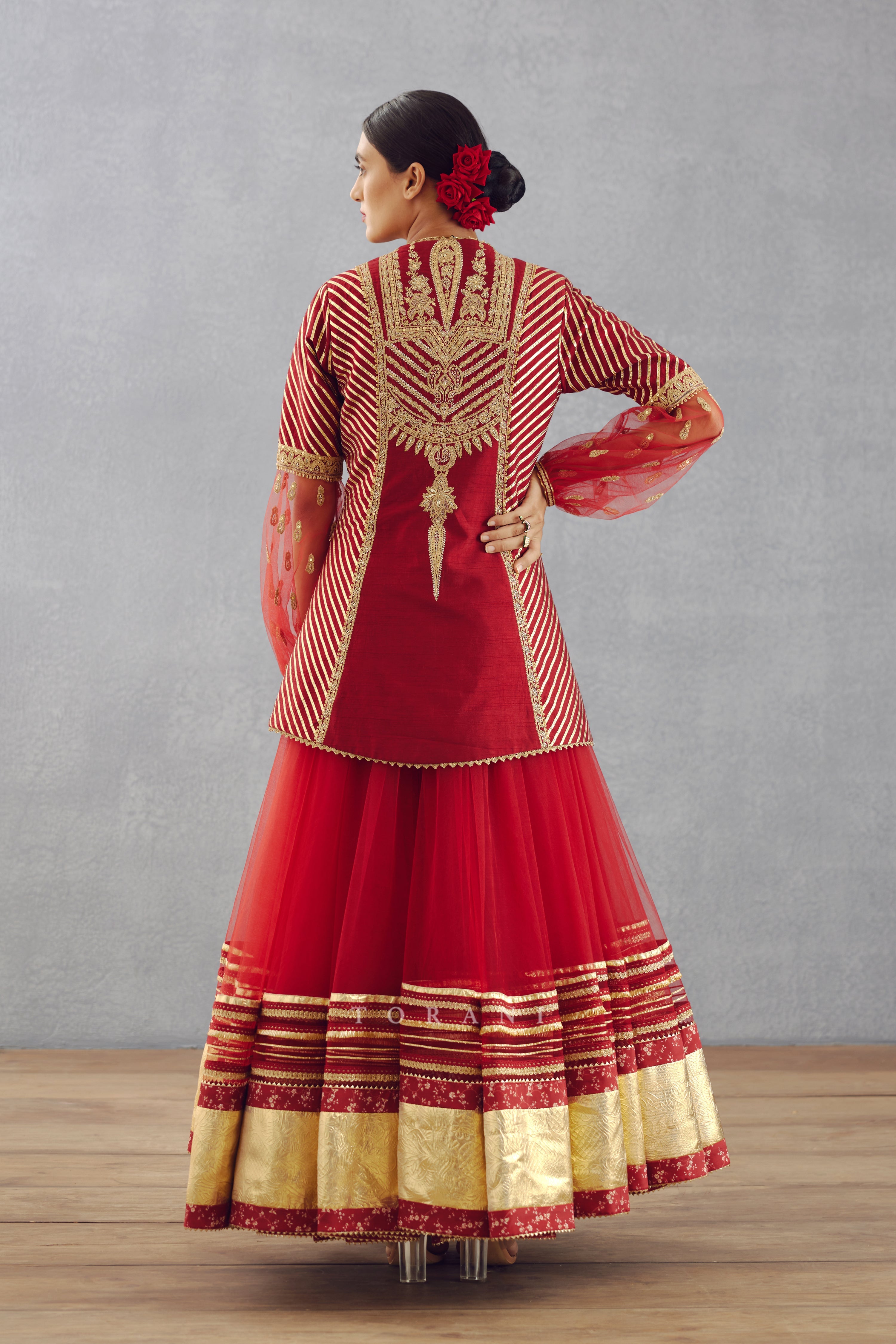 SALE - Sindoori Jhilmil Sharara Set