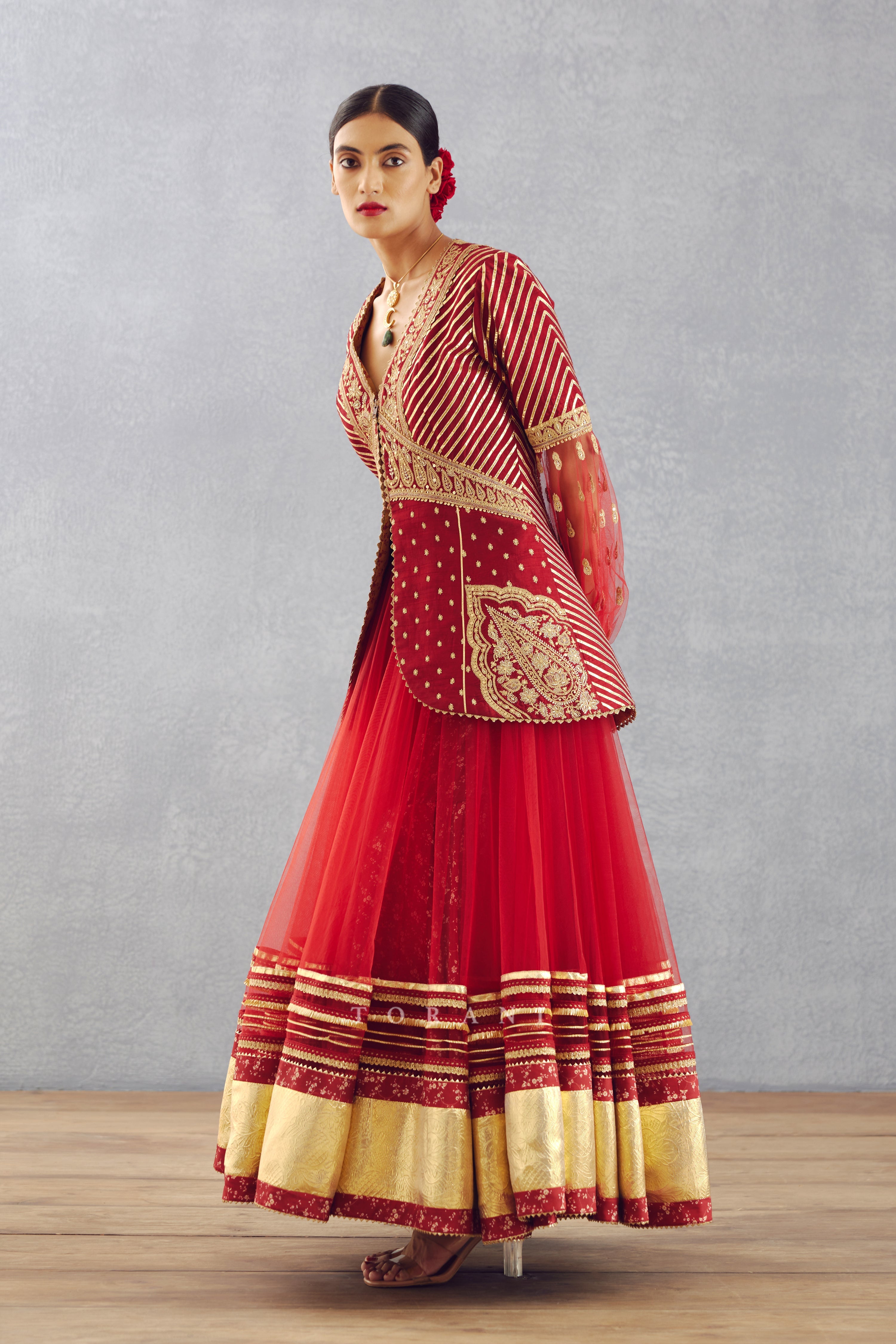 SALE - Sindoori Jhilmil Sharara Set