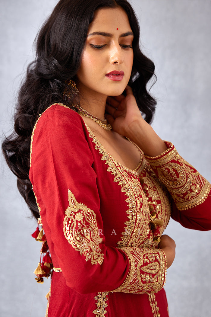 Bridal Anarkali Set with Dori Embroidery