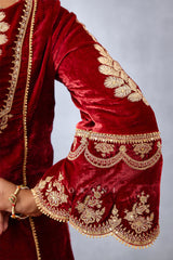 Wedding wear Red Kurta set with full sleeves
