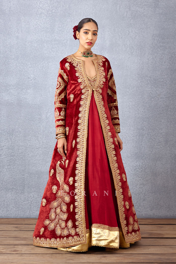 Sindoori Rabia Makhmal Jacket Set