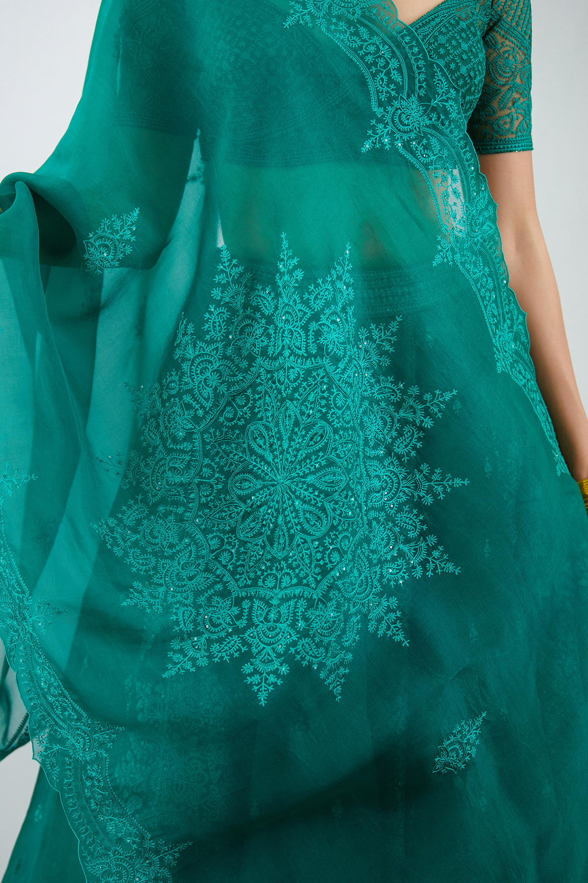 Sabz Mehreen Passa Lehenga Set