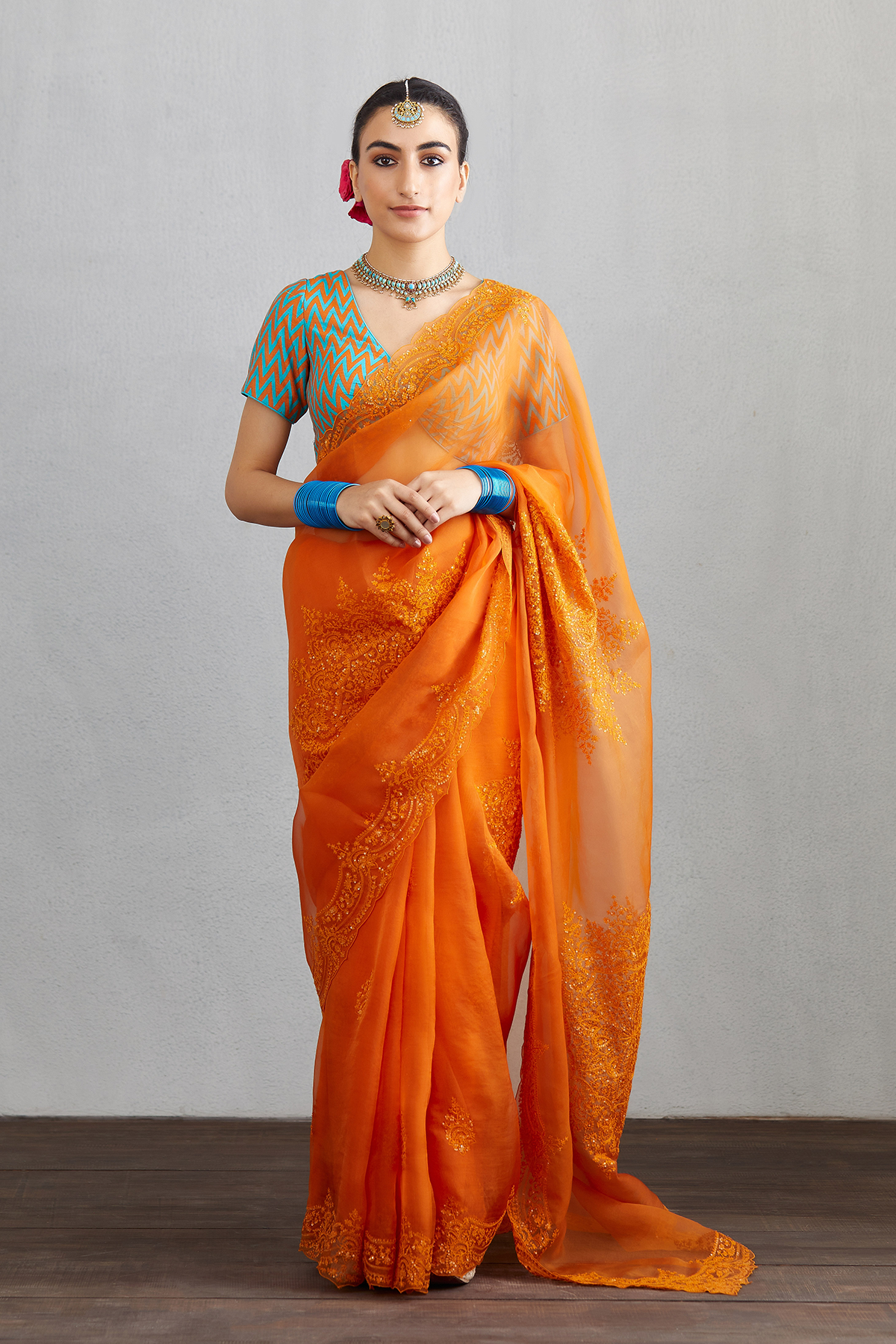 Sanya Malhotra In Our Santree Yuvani Guncha Saree Set
