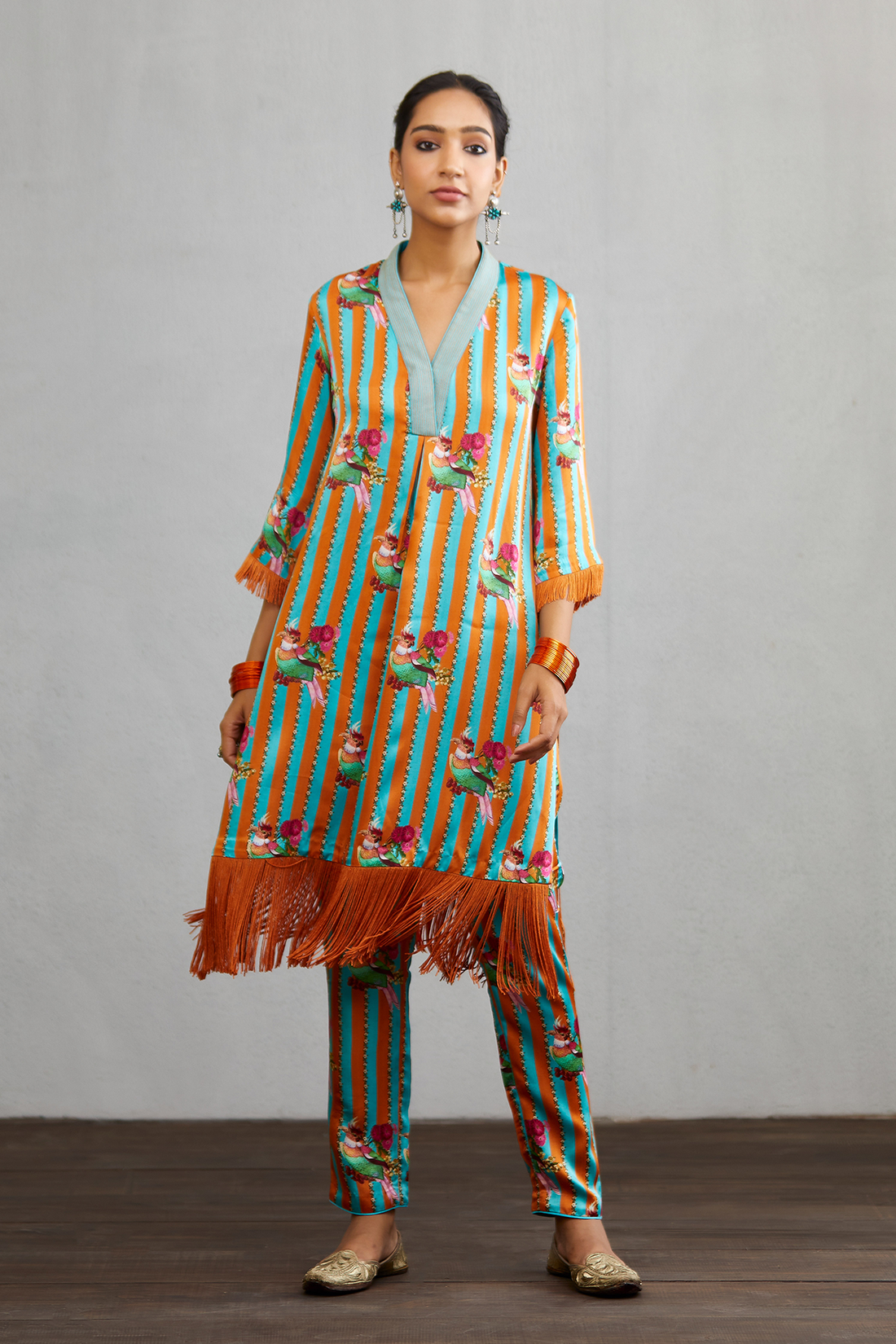 digital printed kurta set in Twill Satin