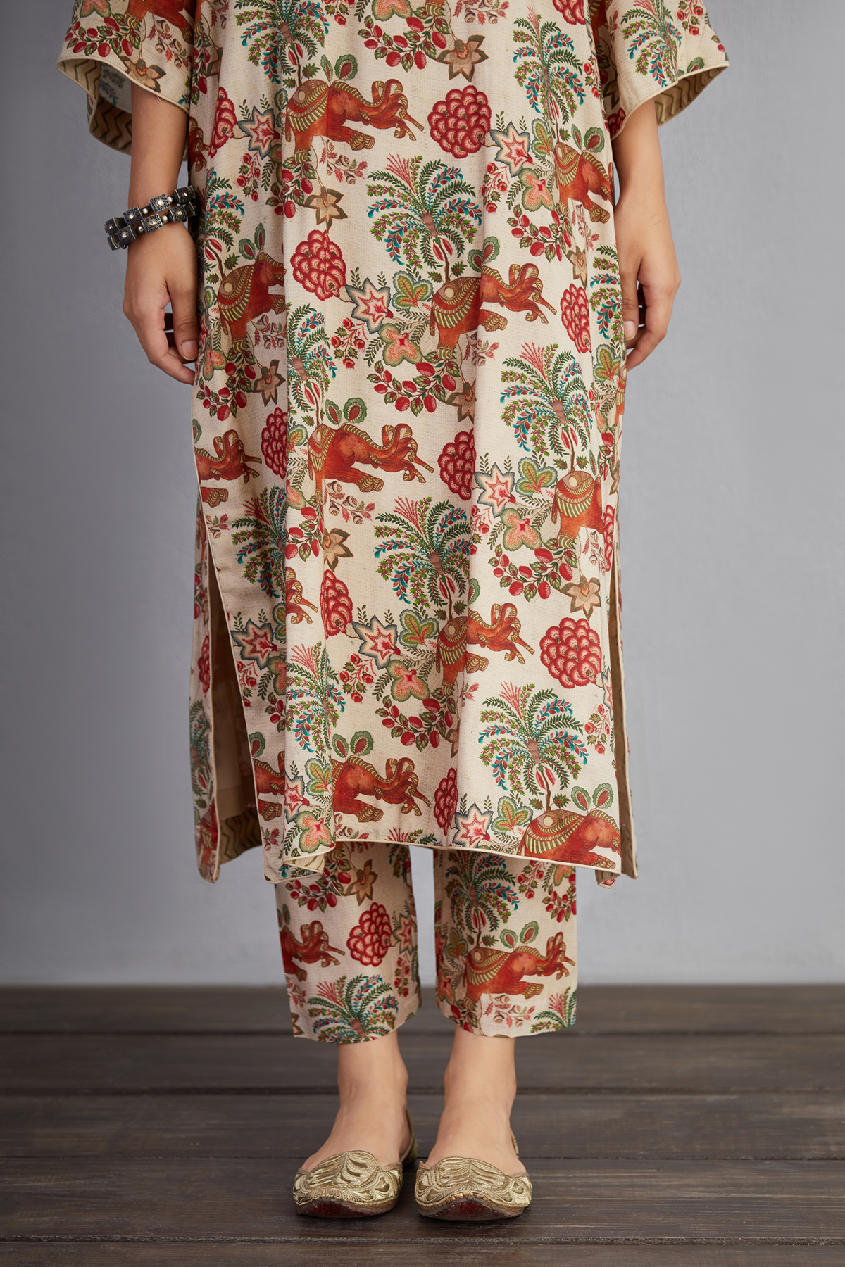 Airawata Ecru Barkha Co-ord Set