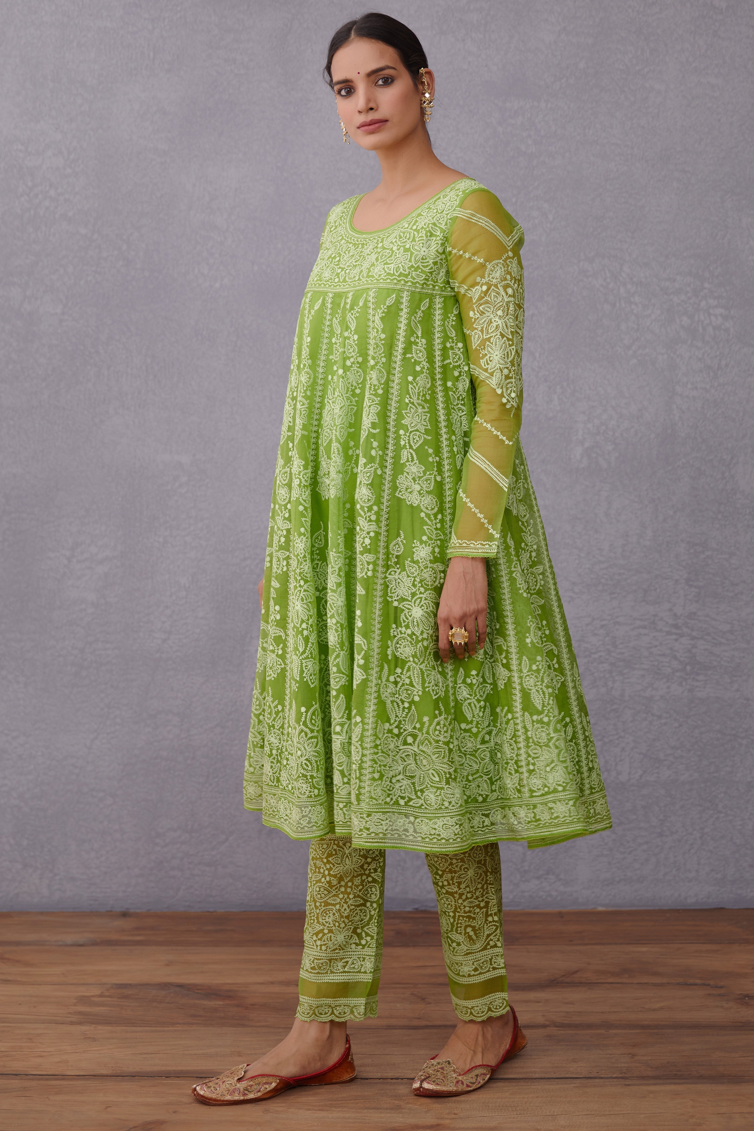 Fully embroidered Paavni Julaba Set in Silk Organza