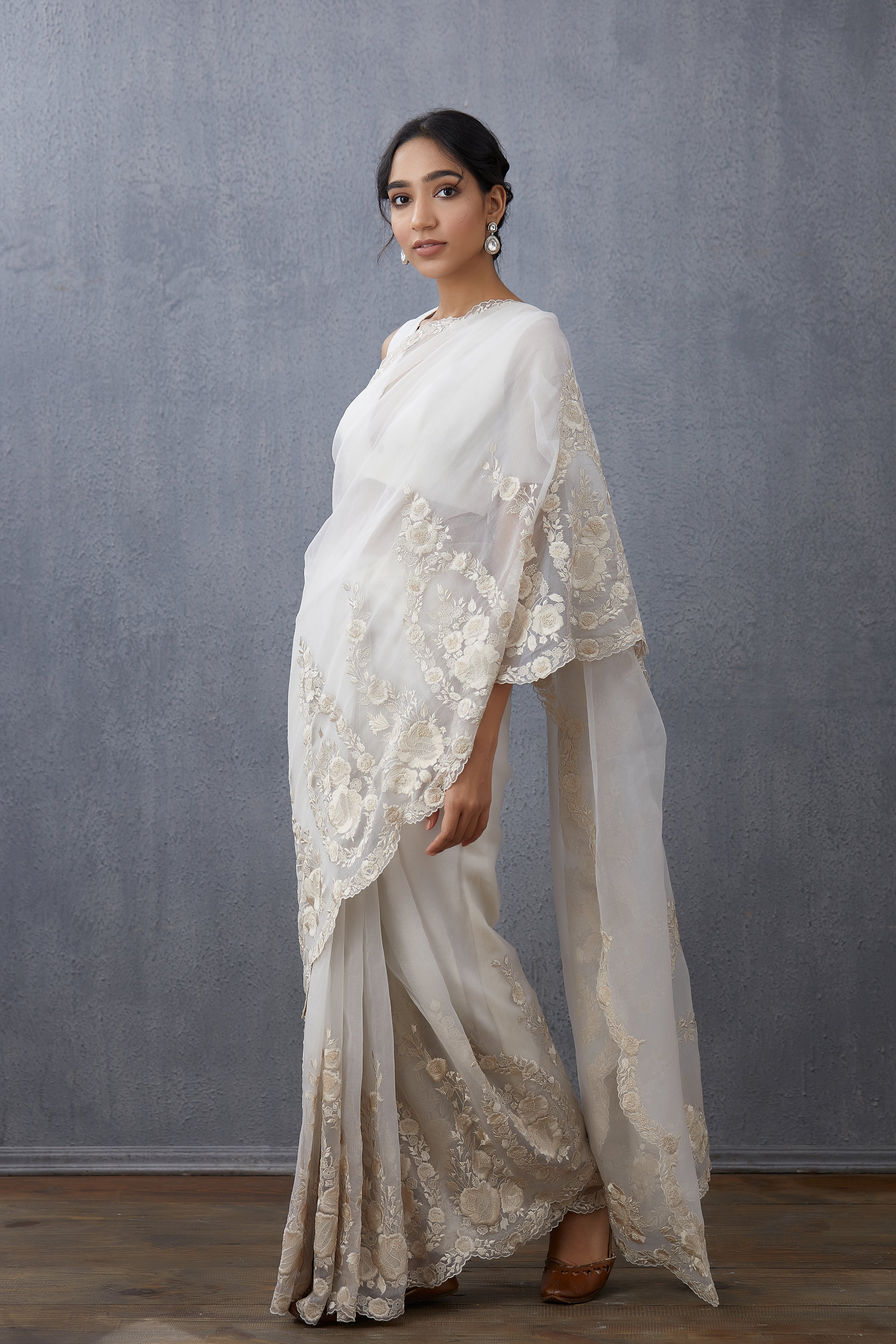 Varalika Dev in our Swetah Oshma Organza Saree Set