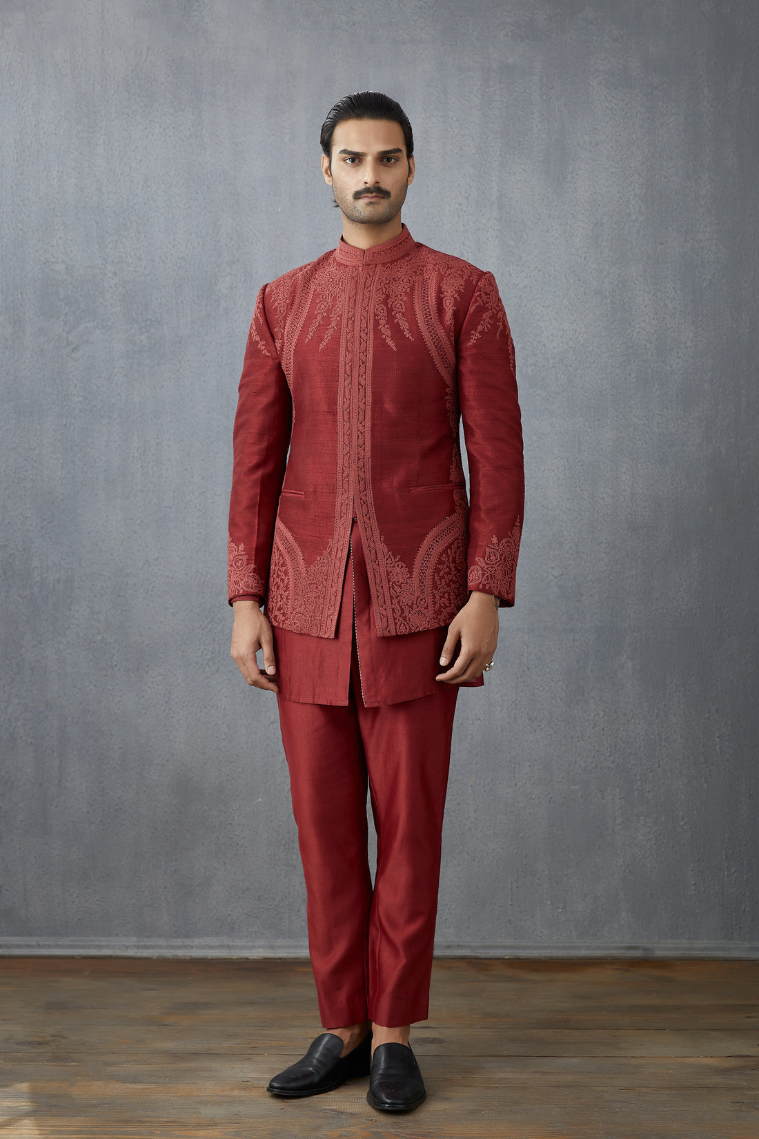 Bhuri Chanderi Imam Jacket Set