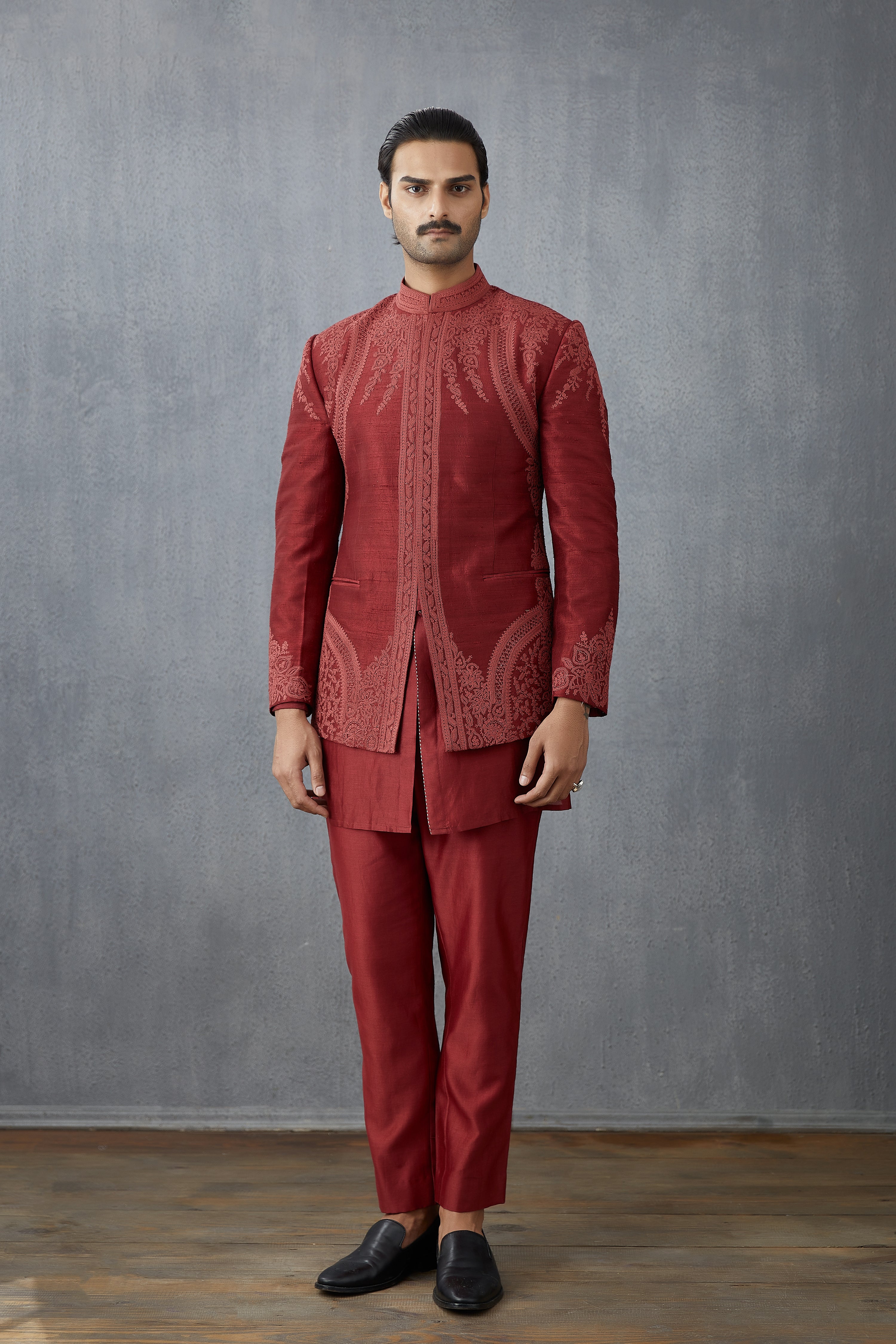 Bhuri Chanderi Imam Jacket Set