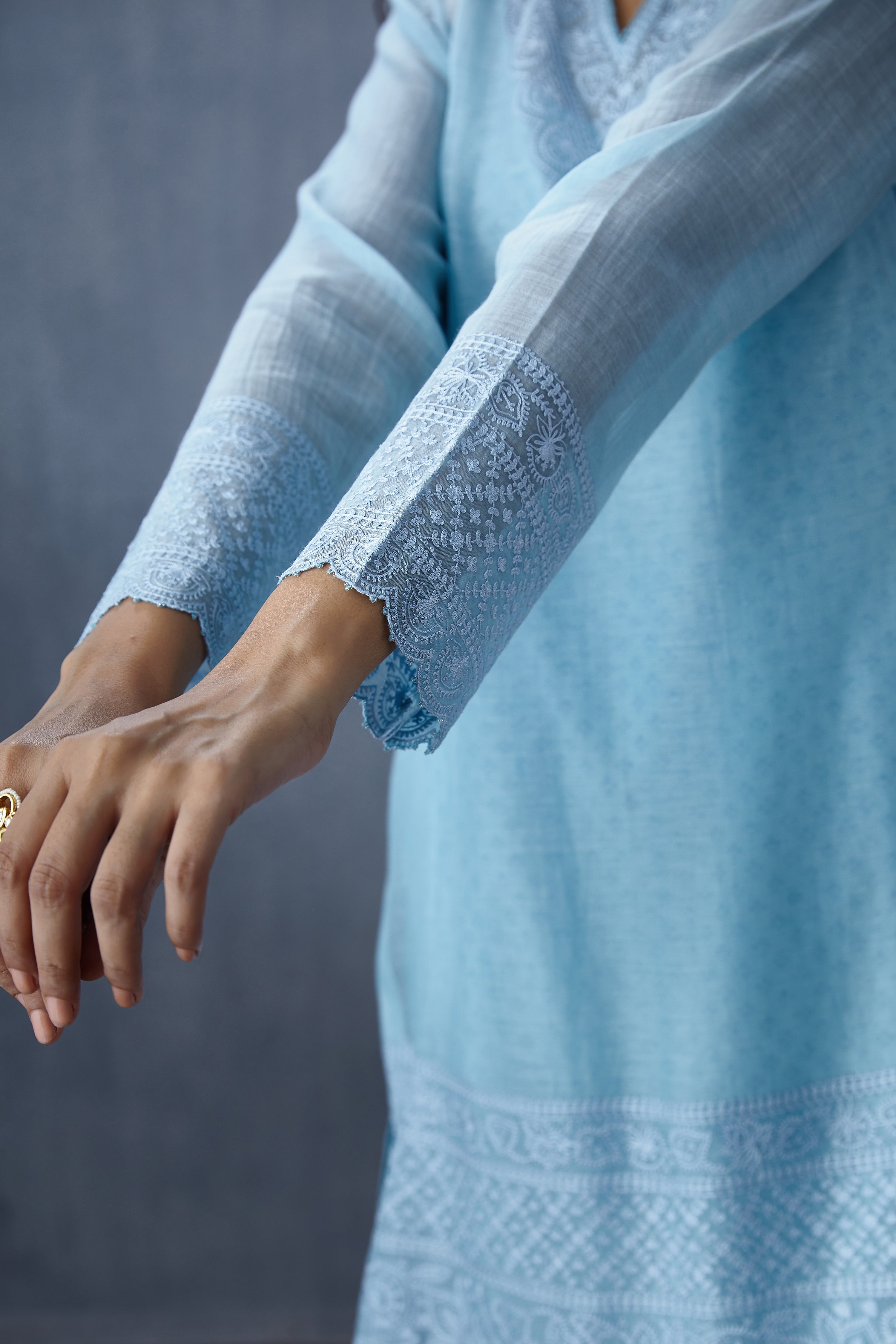 Aasmani Sloka Kurta Set