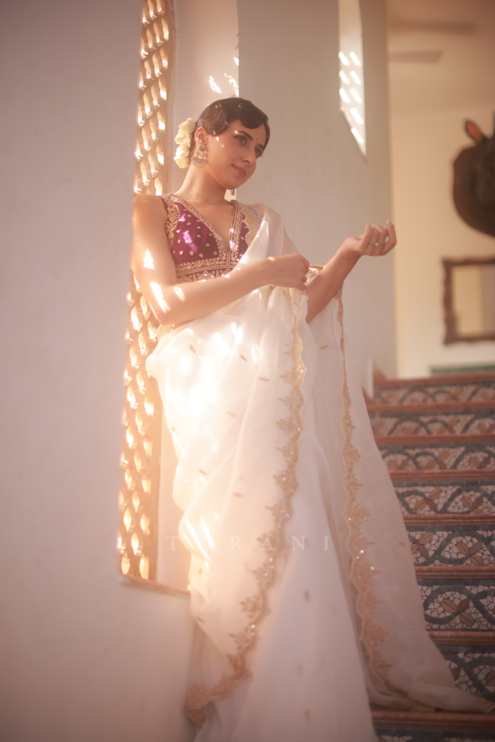 Sania Chadha in our Custom Nayantara Aarvi Saree Set