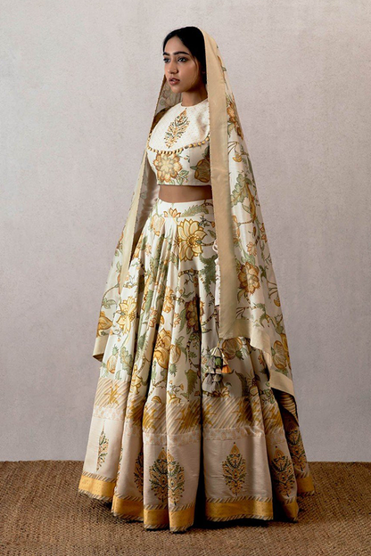 Bhumi Pednekar in our Sarson Cheent Aari Waraq Lehenga Choli Set