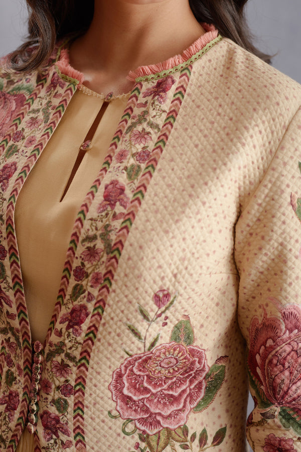 Kasturi Dhuni Jacquard Jacket Set