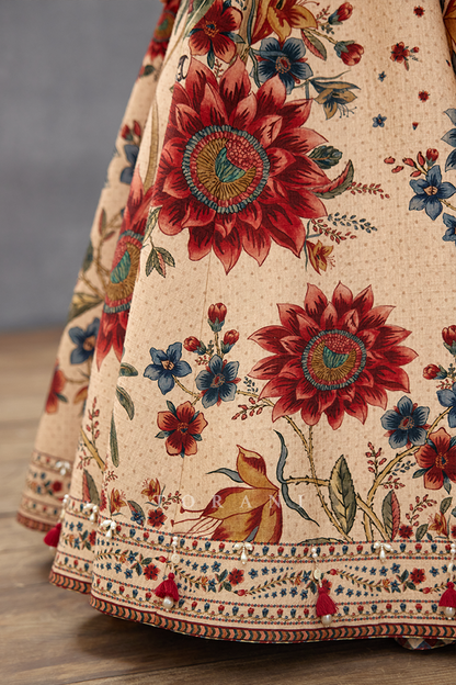 Badami Guncha Latkan Lehenga Set