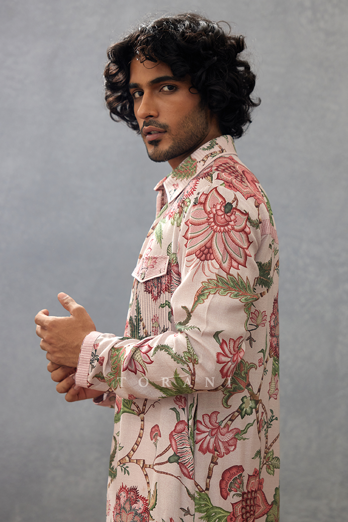 Gulaabi Ashfaq Kurta Set