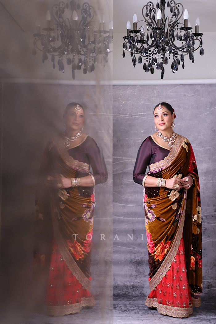 Bipasha Basu In Our Aftaabi Rabia Makhmal Saree Set