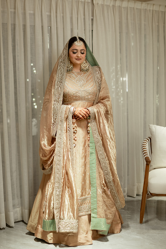 Sachi Kaur in our Custom Talai Jahaanaara Khada Dupatta &amp; Skirt Set