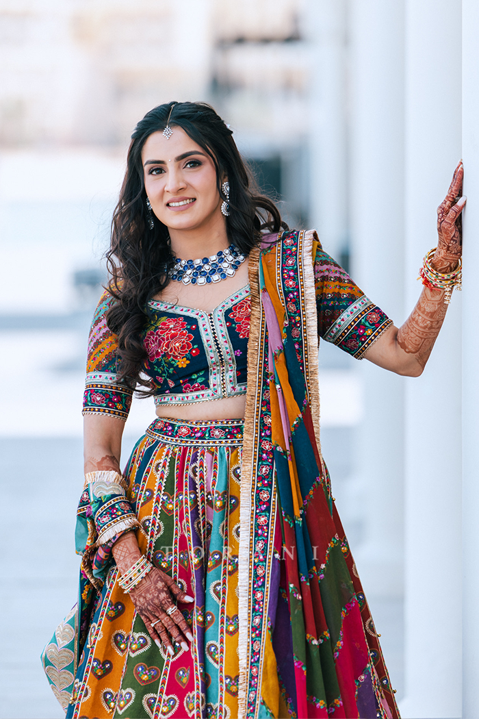 Radhika &amp; Abhishek in our Dil Rangrez Jiya Lehenga Set and Custom Dil Rang Arham Jacket Set