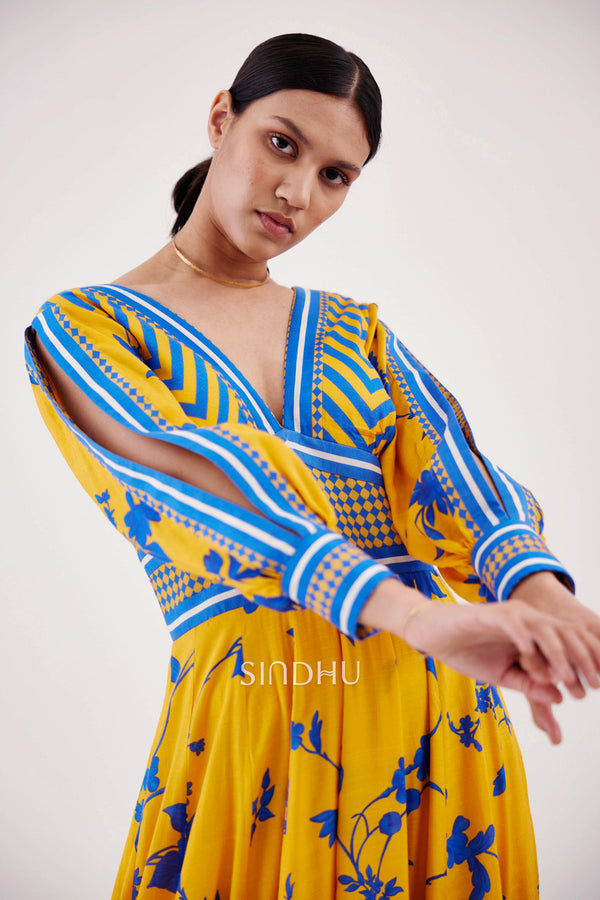 Istara Digital Printed Maxi Dress top view