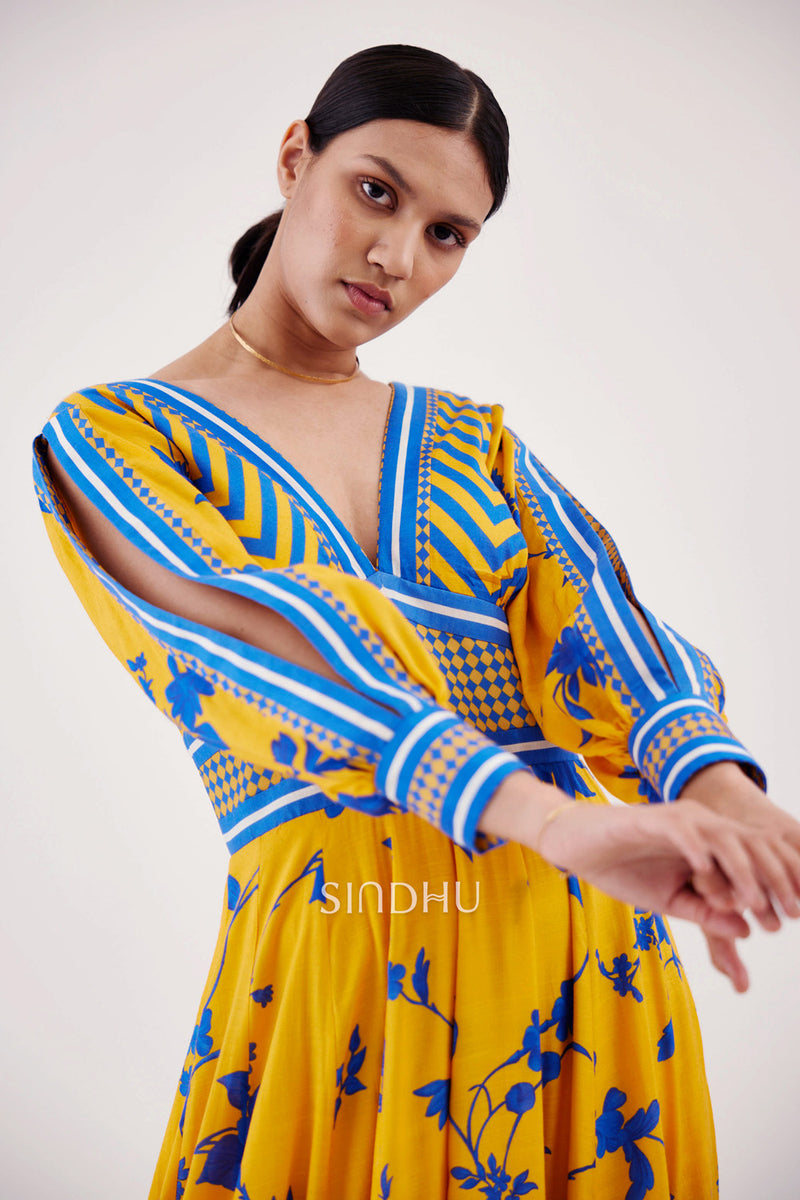 Istara Digital Printed Maxi Dress top view