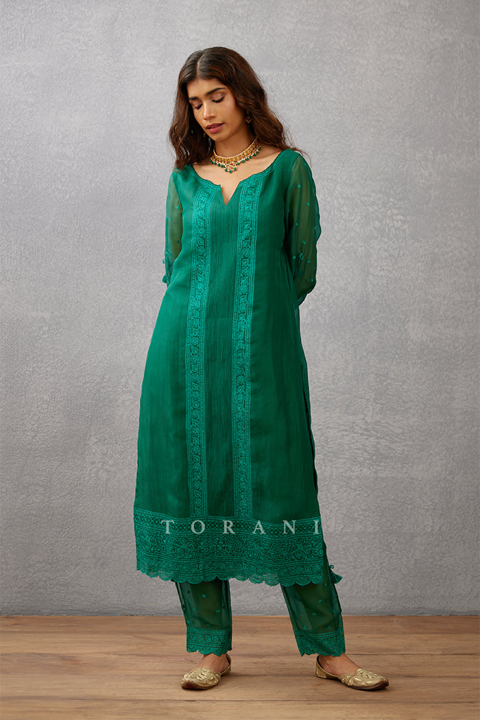 Rashi Khanna In Our Sabz Abhra Kurta Set