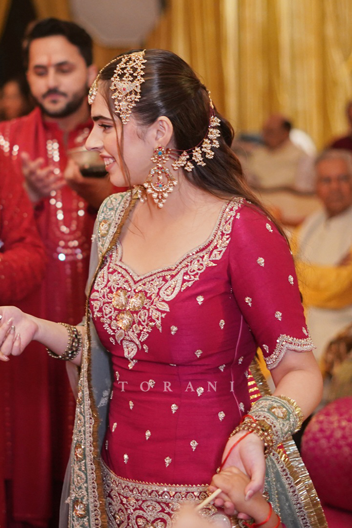 Khushboo and Vardan in our Chandramallika Manmayi Gharara Set &amp; Dil Surkh Mamun Kurta Set