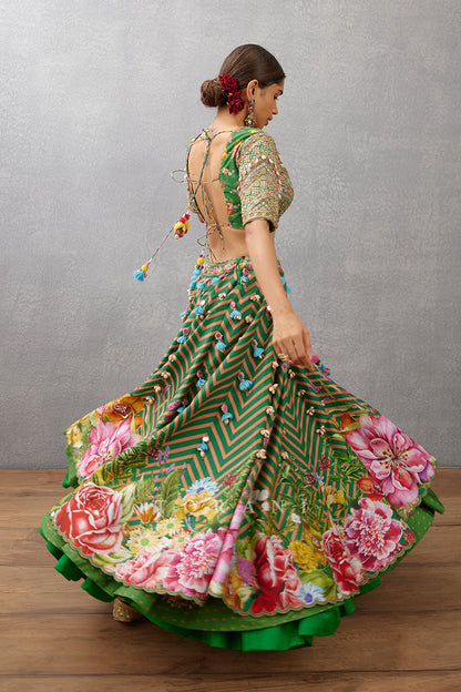 Panna Gul Saadat Lehenga Set