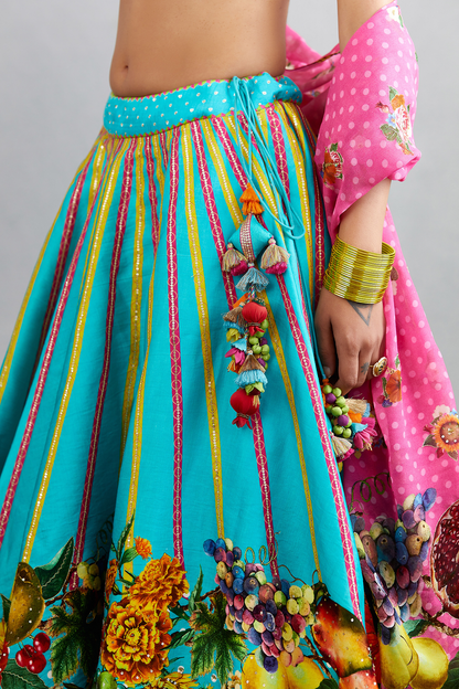 Shikha Bahal in our Firoza Guncha Lehenga Set