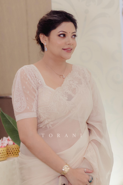 Prartthana Borah in our Swetah Afrah Geetika Saree Set