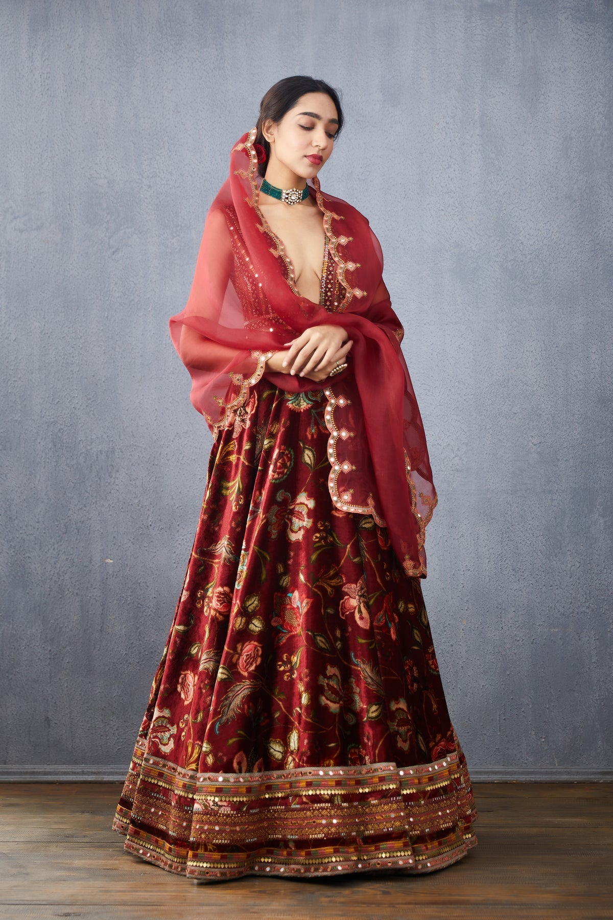 Gudhal Makhmal Firdouz Anarkali Set