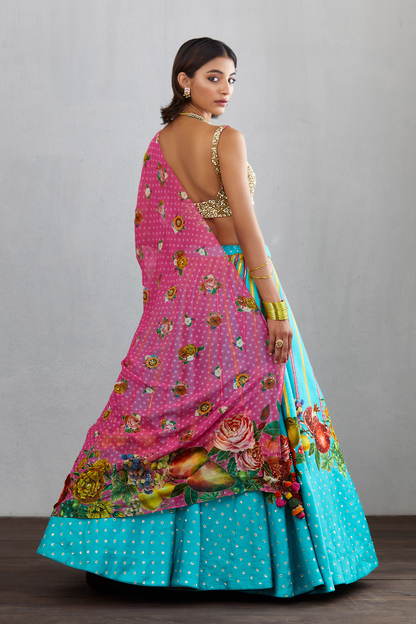 Shikha Bahal in our Firoza Guncha Lehenga Set