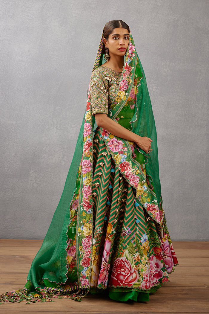 Panna Gul Saadat Lehenga Set