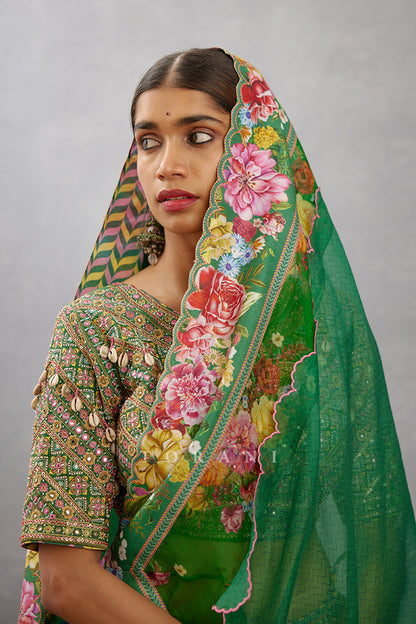 Panna Gul Saadat Lehenga Set