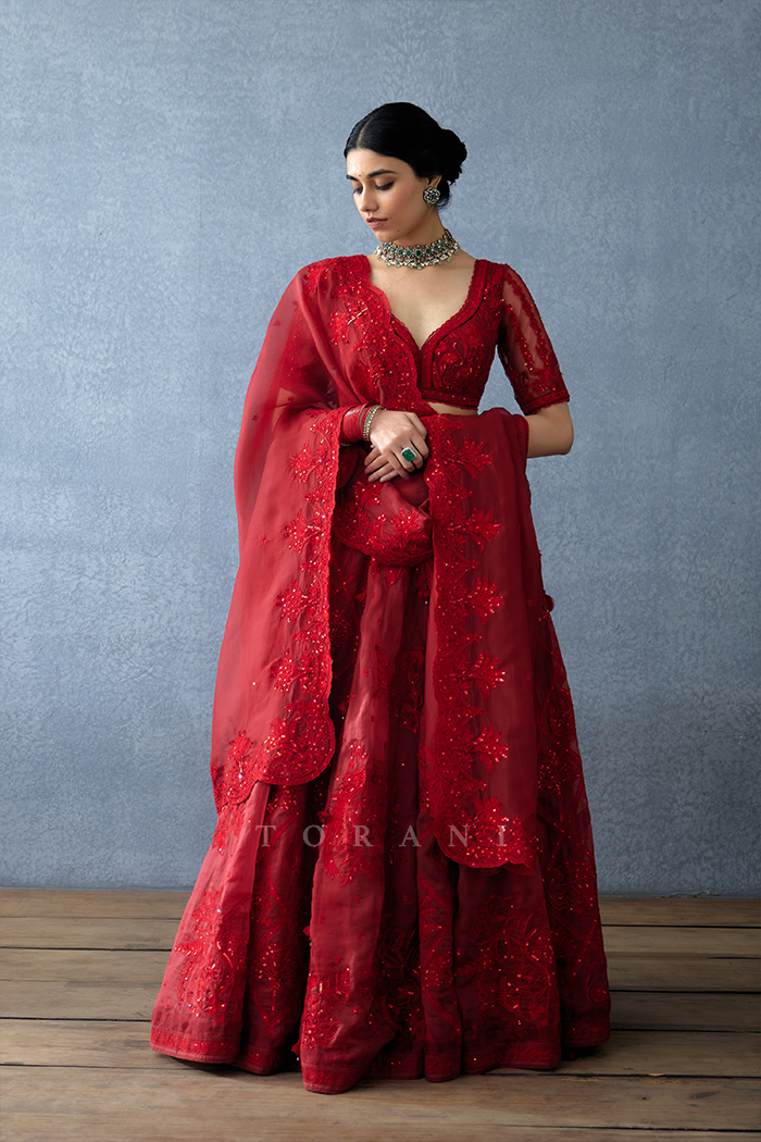 Gulmohar Advika Pankhuri Lehenga Set