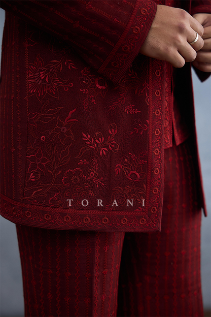 Surkh Aahaad Jacket Set