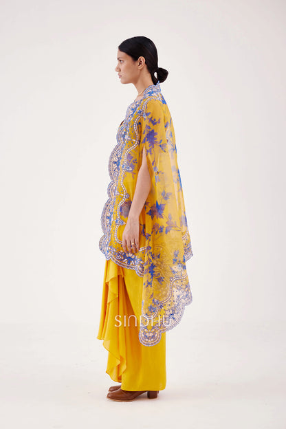 Itrit Cape in Silk Organza by Sindhu India