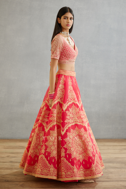 Rang Palaash Meher Passa Lehenga Set