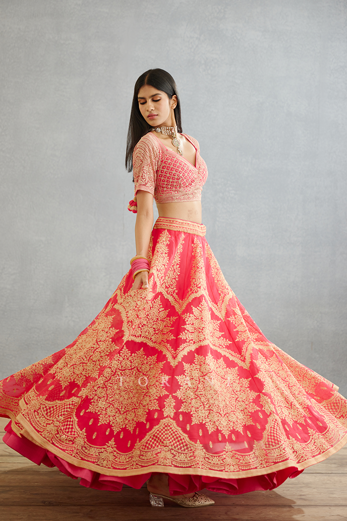 Rang Palaash Meher Passa Lehenga Set