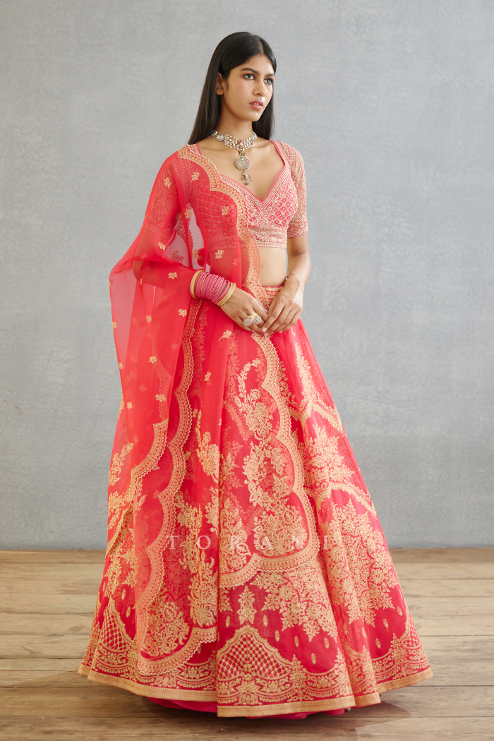 Rang Palaash Meher Passa Lehenga Set