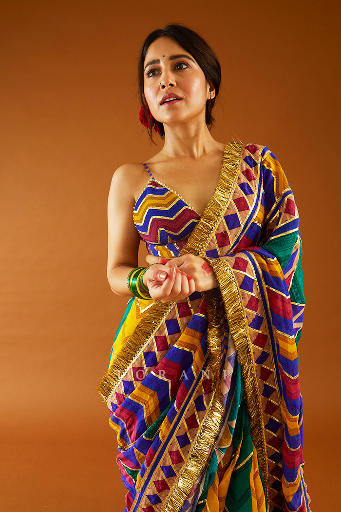 Shweta Tripathi in our Satrangi Shamiyana Saree Set