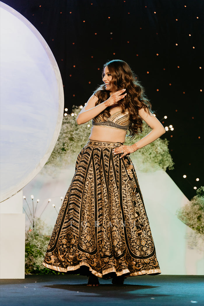 Sucheta in our Custom Gulghast Lehenga Set