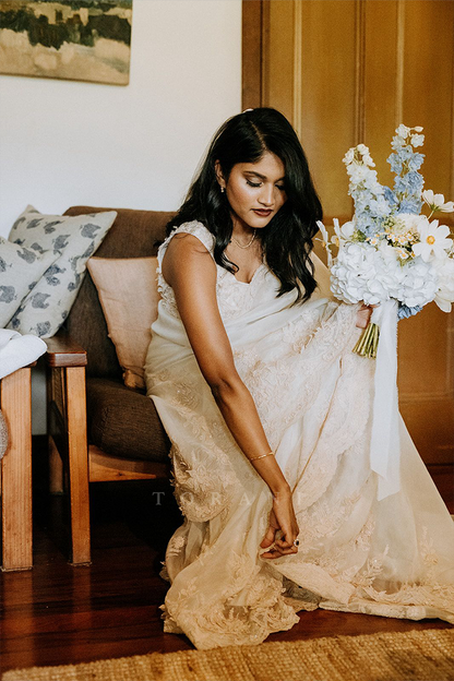 Mona Ponnada In Our Custom Swetah Ela Saree Set