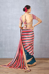 Half and Half Saree in Silk Velvet and Silk Organza