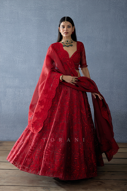 Gulmohar Pankhuri Advika Lehenga Set