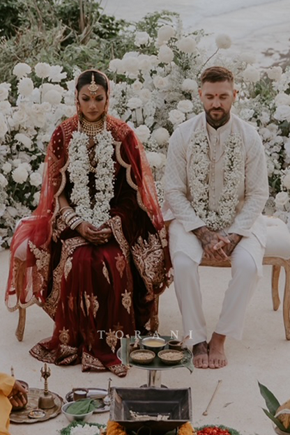 Triveni in our Sindoori Makhmal Agahni Yuvani Saree Set