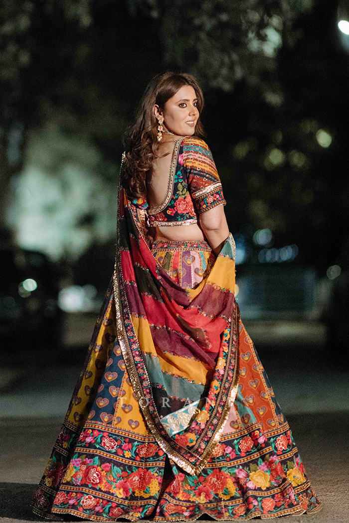 Rasalica and Abhishek in our Dil Rangrez Jiya Lehenga Set &amp; Custom Jamuni Navratan Kurta Set