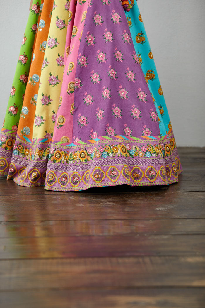DIGITAL PRINTED LEHENGA SKIRT WITH HAND EMBROIDERY