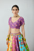 PURPLE FLORAL PRINTED BLOUSE FOR LEHENGA