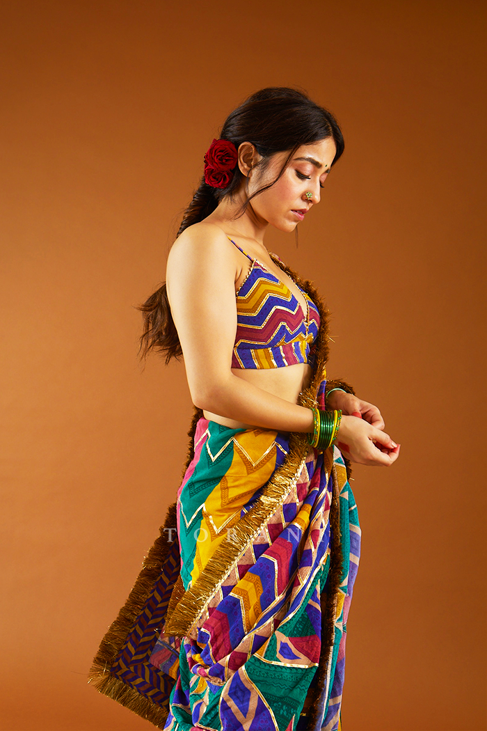 Shweta Tripathi in our Satrangi Shamiyana Saree Set